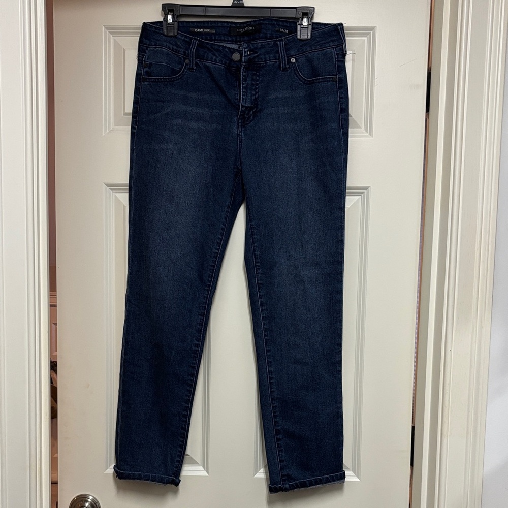 Liverpool Jeans Company Cami Crop Jeans in Dark Size 10